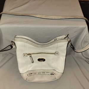 bøc Born Concept shoulder bag in 2-tone gray polyvinyl gold-toned accents